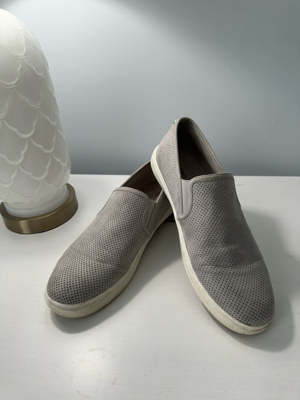 Madden Girl Slip-On Perforated Casual Shoes - Light grey